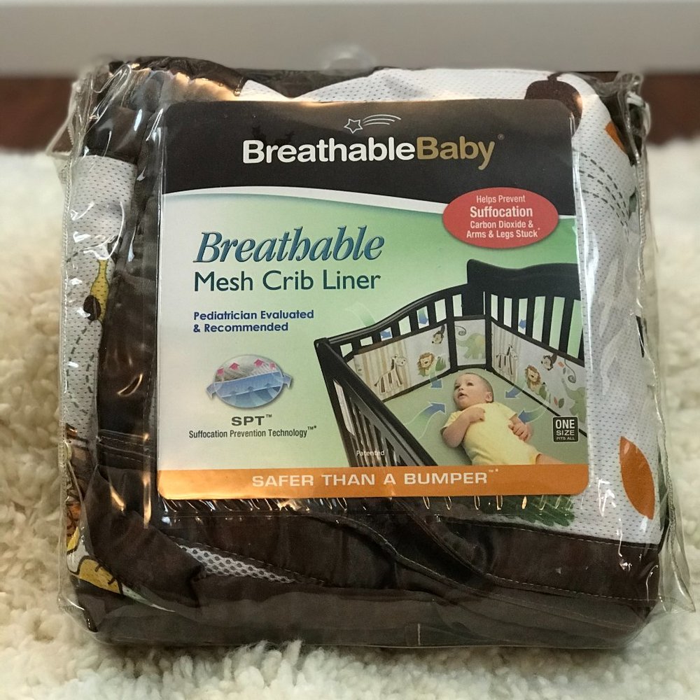 Breathable Baby Mesh Crib Liner Animal Print
